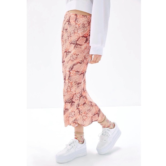 Urban Outfitters Dresses & Skirts - Urban Outfitter Snakeskin Bias Cut Midi Slip Skirt